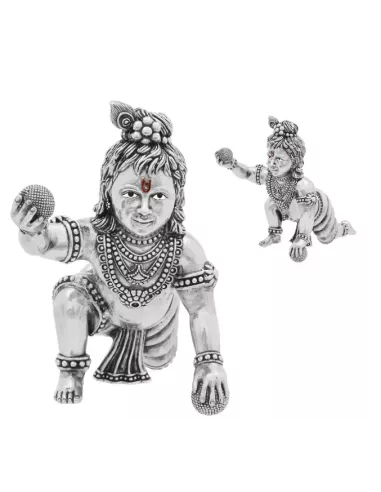 Bal Gopal Solid Idol Of Approx. 120 gm in 92.5 Silver of 3 inch Height