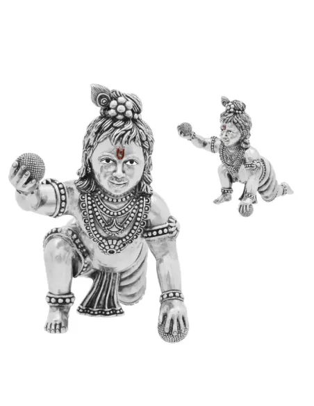 Bal Gopal Solid Idol Of Approx. 420 gm in 92.5 Silver of 5 inch Height