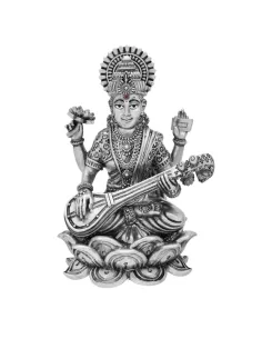 Saraswati Solid Idol Of Approx 540 gm in 92.5 Silver of 5 inch Height