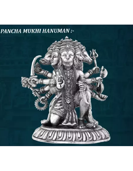 Panchmukhi Hanuman Solid Idol Of Approx. 90 gm in 92.5 Silver of 2.5 i