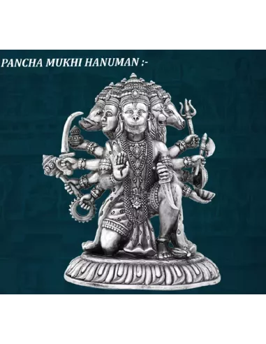 Panchmukhi Hanuman Solid Idol Of Approx. 150 gm in 92.5 Silver of 3 in