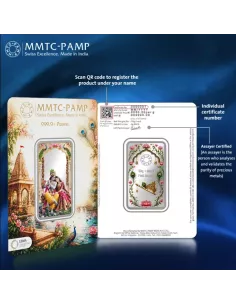 MMTC-PAMP Radha Krishna Silver Ingot Bar of 50  Gram in 999.9 Purity /