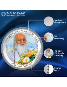 MMTC PAMP Maharishi Mahesh Yogi Colored Silver Coin  1 oz / 31.10gm in