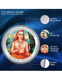 MMTC PAMP Adi Shankaracharya Colored Silver Coin  1 oz / 31.10gm in 99