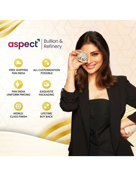 Aspect Bullion Happy Raksha Bandhan Silver Coin Of 50 Grams in 24 Kara