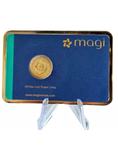 Magi Rose Gold Bar Of 50 Milligrams in 999 Purity Fineness