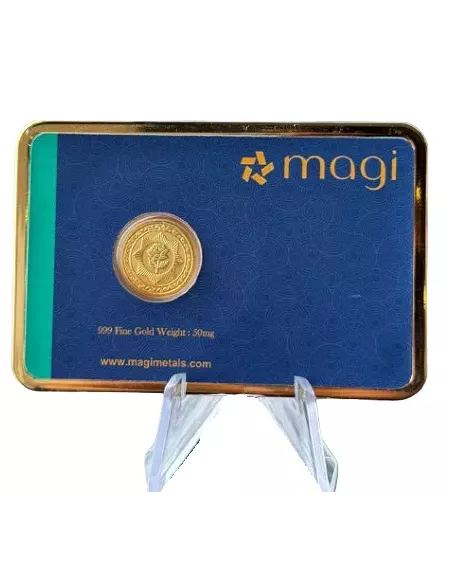 Magi Rose Gold Bar Of 50 Milligrams in 999 Purity Fineness