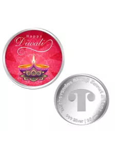 Tribhovandas Bhimji Zaveri & Sons Diwali Color Silver Coin of 20 Grams in 999 Purity Fineness