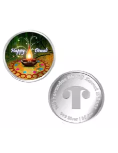 Tribhovandas Bhimji Zaveri & Sons Diwali Color Silver Coin of 20 Grams in 999 Purity Fineness