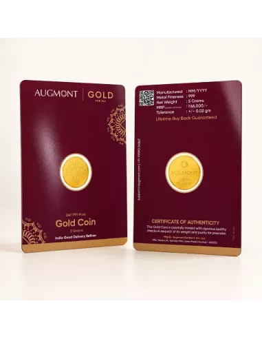 Augmont 5 gm Gold Coin 24Kt  in 999 Purity