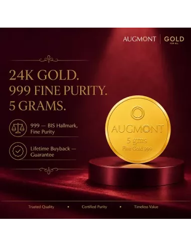 Augmont 5 gm Gold Coin 24Kt  in 999 Purity