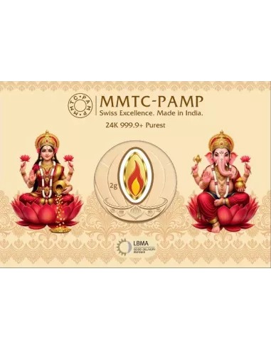 MMTC-PAMP Diya Bati Coin of 2 Gram in 24 Karat / 999.9 Purity Fineness