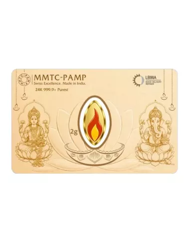 MMTC-PAMP Diya Bati Coin of 2 Gram in 24 Karat / 999.9 Purity Fineness