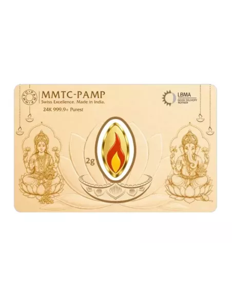 MMTC-PAMP Diya Bati Coin of 2 Gram in 24 Karat / 999.9 Purity Fineness