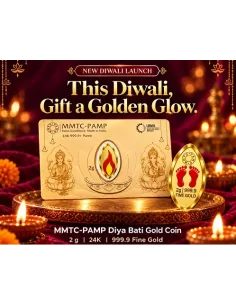 MMTC-PAMP Diya Bati Coin of 2 Gram in 24 Karat / 999.9 Purity Fineness