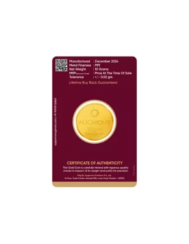 Augmont 10 gm Gold Coin 24Kt in 999 Purity