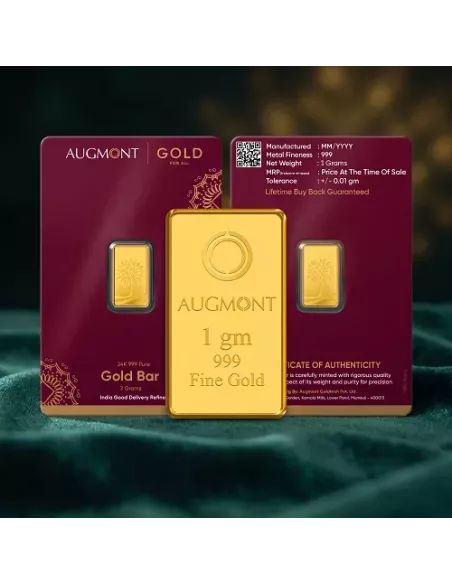 Augmont 1 gm Gold Bar 24k 999 purity