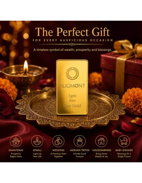 Augmont 1 gm Gold Bar 24k 999 purity