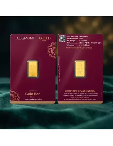 Augmont 2 gm Gold Bar 24Kt  in 999 Purity