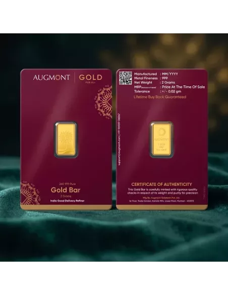 Augmont 2 gm Gold Bar 24Kt  in 999 Purity
