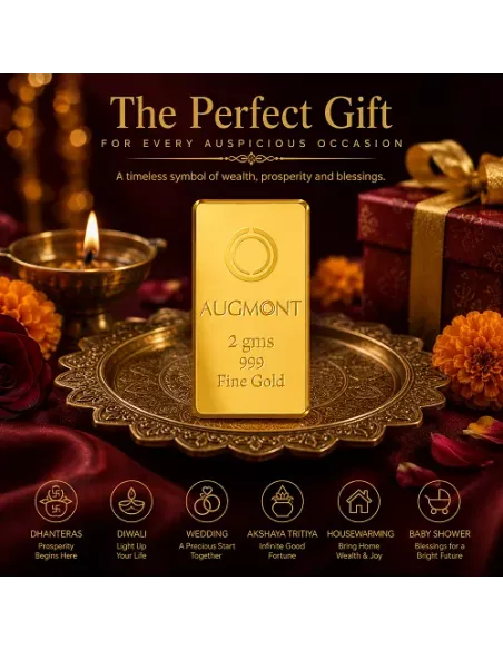 Augmont 2 gm Gold Bar 24Kt  in 999 Purity