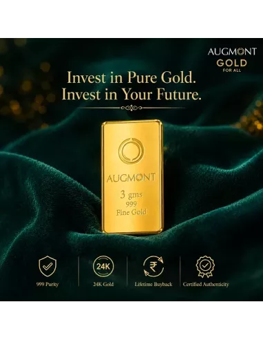 Augmont 3 gm Gold Bar 24Kt  in 999 Purity