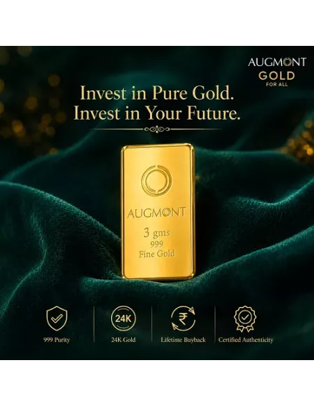 Augmont 3 gm Gold Bar 24Kt  in 999 Purity