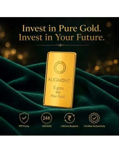Augmont 5 gm Gold Bar 24Kt  in 999 Purity