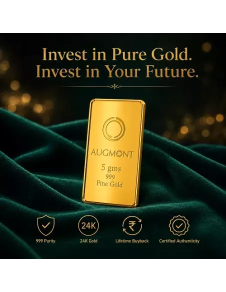 Augmont 5 gm Gold Bar 24Kt  in 999 Purity