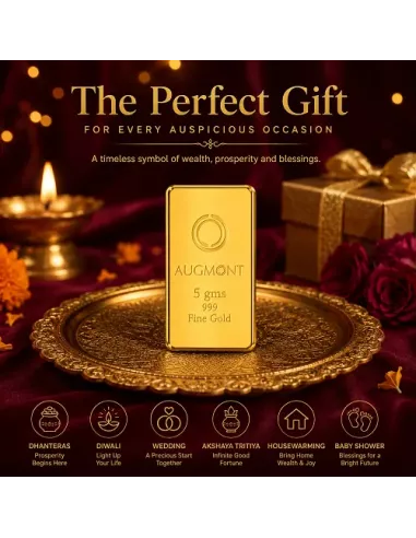 Augmont 5 gm Gold Bar 24Kt  in 999 Purity