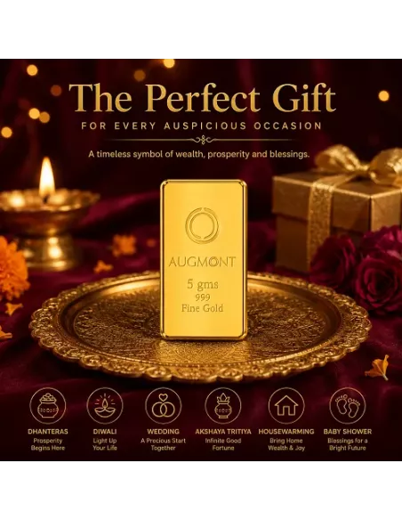 Augmont 5 gm Gold Bar 24Kt  in 999 Purity