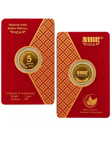 NIBR Gold Coins of 5 Grams in 24Kt 995 Purity / Fineness