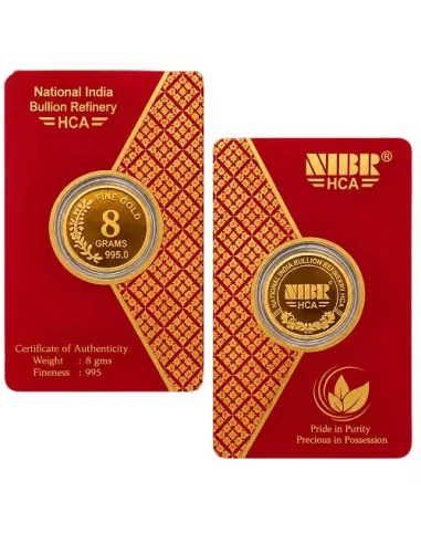 NIBR Gold Coins of 8 Grams in 24Kt 995 Purity / Fineness