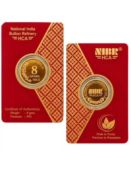 NIBR Gold Coins of 8 Grams in 24Kt 995 Purity / Fineness