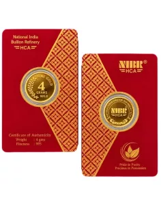 NIBR Gold Coins of 4 Grams in 24Kt 995 Purity / Fineness