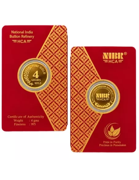 NIBR Gold Coins of 4 Grams in 24Kt 995 Purity / Fineness