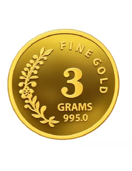 NIBR Gold Coins of 3 Grams in 24Kt 995 Purity / Fineness
