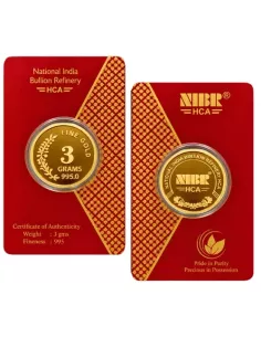 NIBR Gold Coins of 3 Grams in 24Kt 995 Purity / Fineness