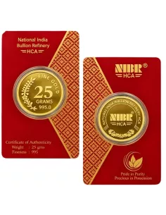 NIBR Gold Coins of 25 Grams in 24Kt 995 Purity / Fineness