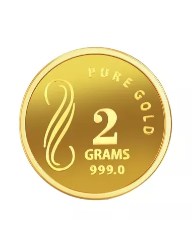 NIBR Gold coins of 2 Grams in 24Kt 999 Purity / Fineness