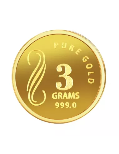 NIBR Gold coins of 3 Grams in 24Kt 999 Purity / Fineness