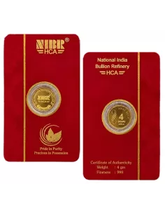 NIBR Gold coins of 4 Grams in 24Kt 999 Purity / Fineness