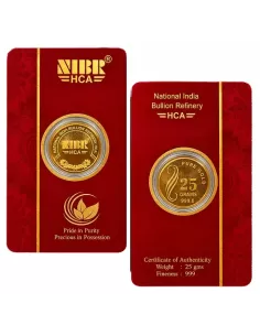 NIBR Gold Coins Of 25 Grams in 24Kt 999 Purity / Fineness