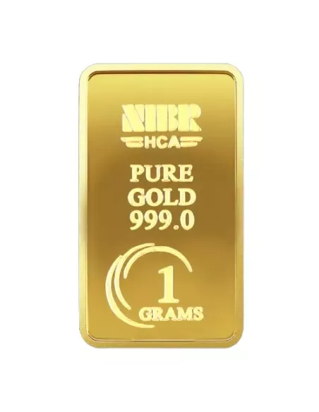 NIBR Gold Bar of 1 Grams in 24Kt 999 Purity / Fineness