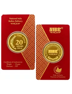 NIBR Gold Coins of 20 Grams in 24Kt 995 Purity / Fineness