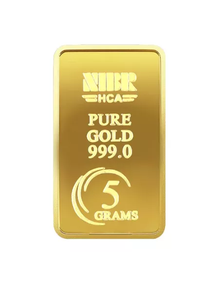 NIBR Gold Bar of 5 Grams in 24Kt 999 Purity / Fineness