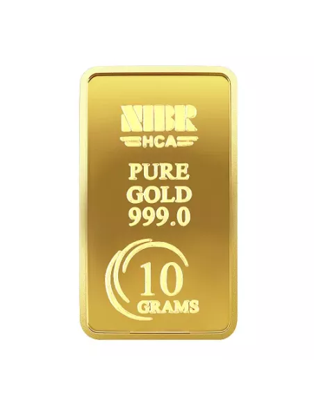 NIBR Gold Bar of 10 Grams in 24Kt 999 Purity / Fineness