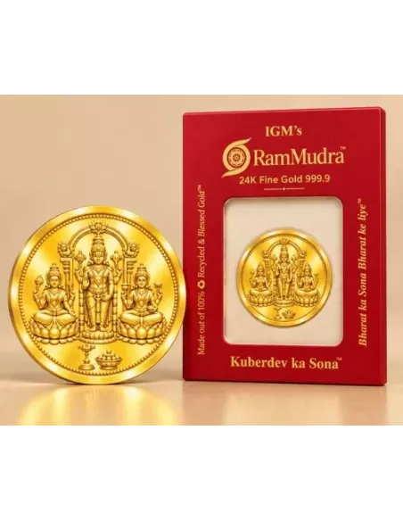 Ram Mudra By IGM Padmavatiji Balaji Lakshmiji Gold Coin of 10 Grams in