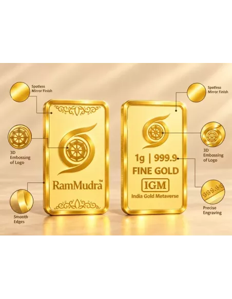 Ram Mudra By IGM Gold Bar of 1 Grams in 24 Karat 999.9 Purity / Finene