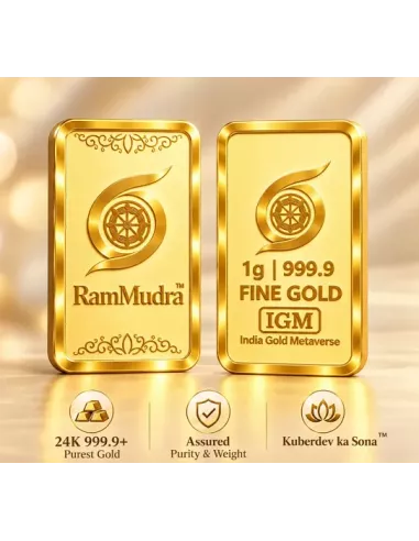 Ram Mudra By IGM Gold Bar of 1 Grams in 24 Karat 999.9 Purity / Finene
